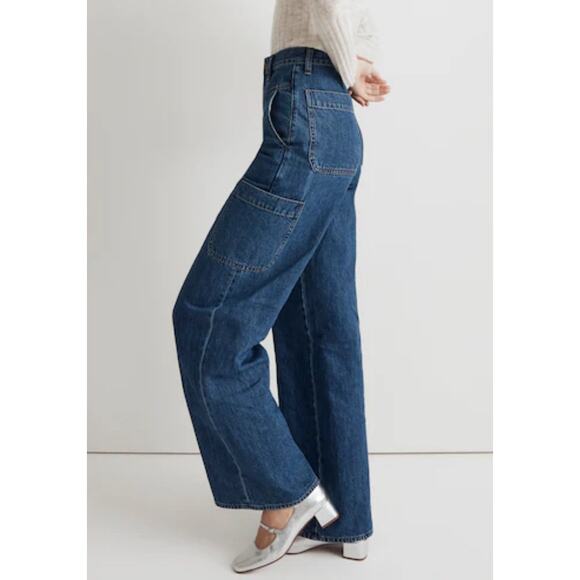 Madewell Baggy Straight Cargo Jeans Women’s 28 High Rise Utility 90s Y2K - Picture 2 of 13